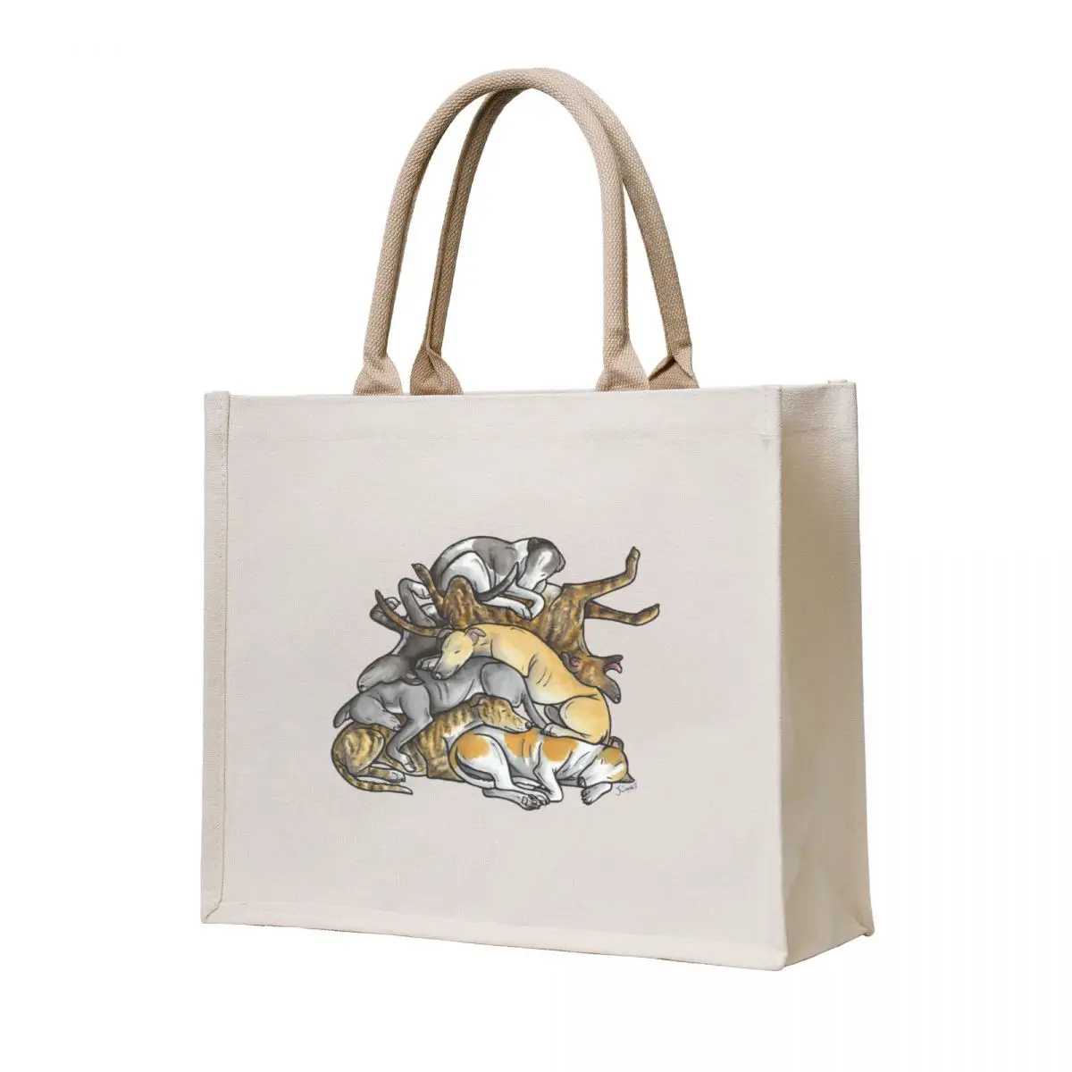 

Sleeping pile of Greyhound dogs Tote Bag tote bag custom hand bag Shopping bags Women's shopper