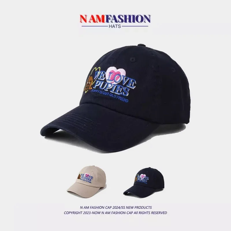 

Korean Niche Design Love Embroidery Baseball Caps Women Spring Summer Outdoor Leisure Versatile Fashion Sunscreen Men's Hats