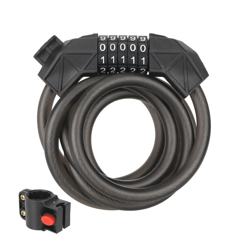 Portable Universal Bicycle Lock Mountain Bike 5 Digit Password Lock Anti-theft Security Steel Chain Motorcycle Passwords Locks