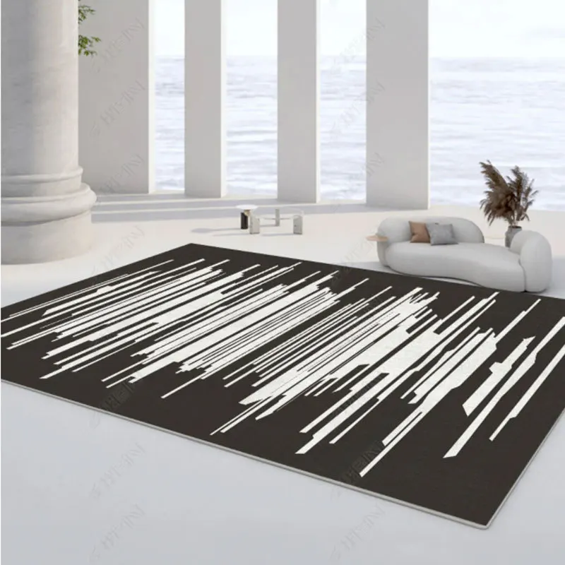 Minimalist Living Room Carpet Black White Bedside Rug Sofa Coffee Table Rug Tatami Window Floor Mat Bedroom Non-Slip Rugs