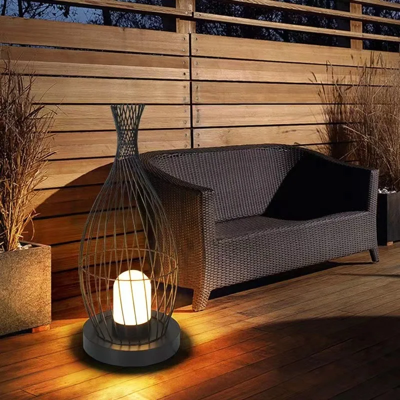 

New Chinese outdoor waterproof landscape courtyard decoration lantern birdcage garden villa yard floor lamp lawn light