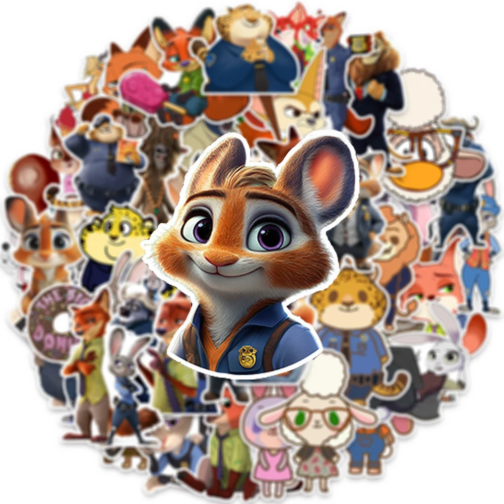 

10/30/50pcs Cute Cartoon Zootopia Anime Stickers Kawaii Rabbit Judy Sticker DIY Skateboard Guitar Bike Funny Graffiti Decals Toy