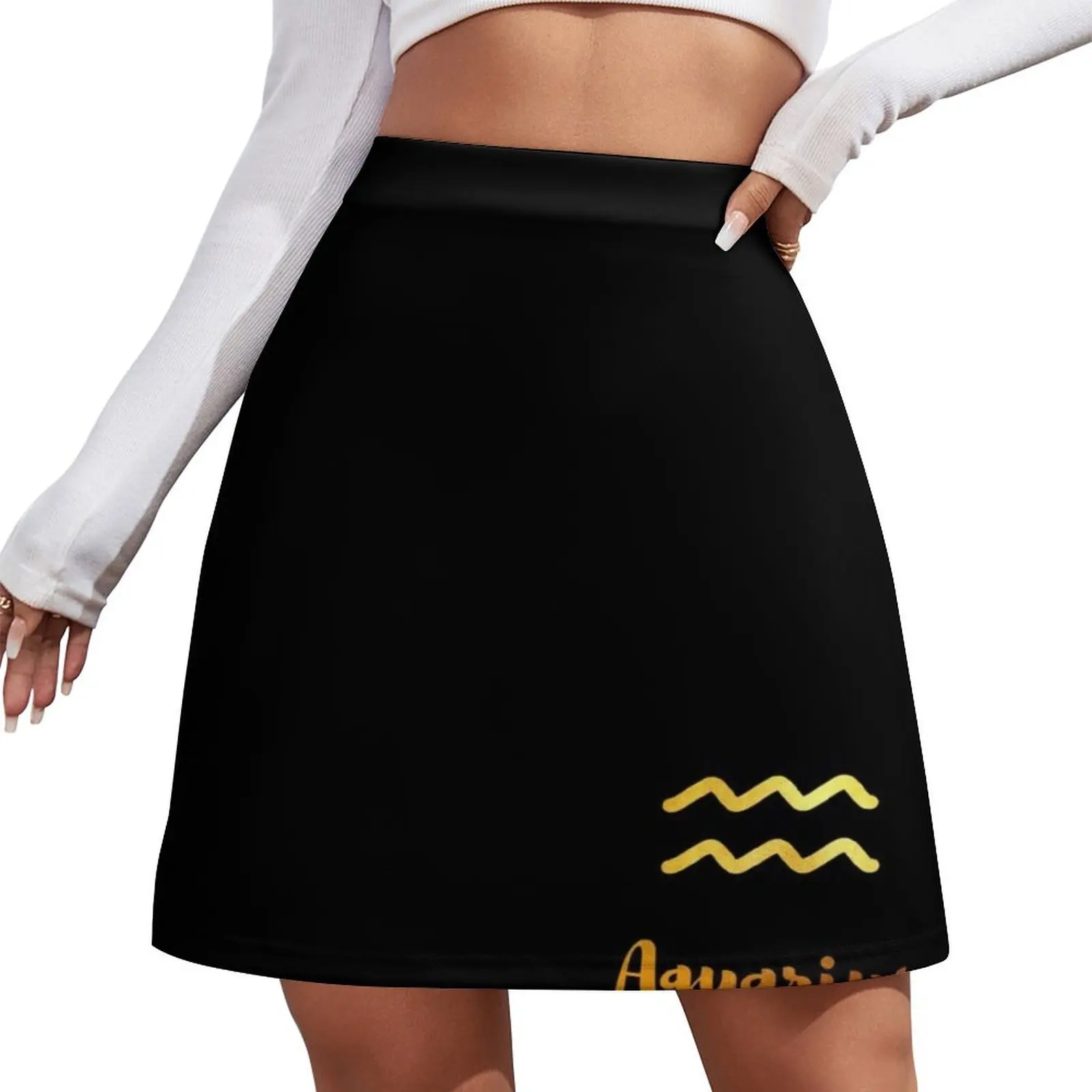 

Aquarius Mini Skirt night club women korean clothes ladies Female clothing