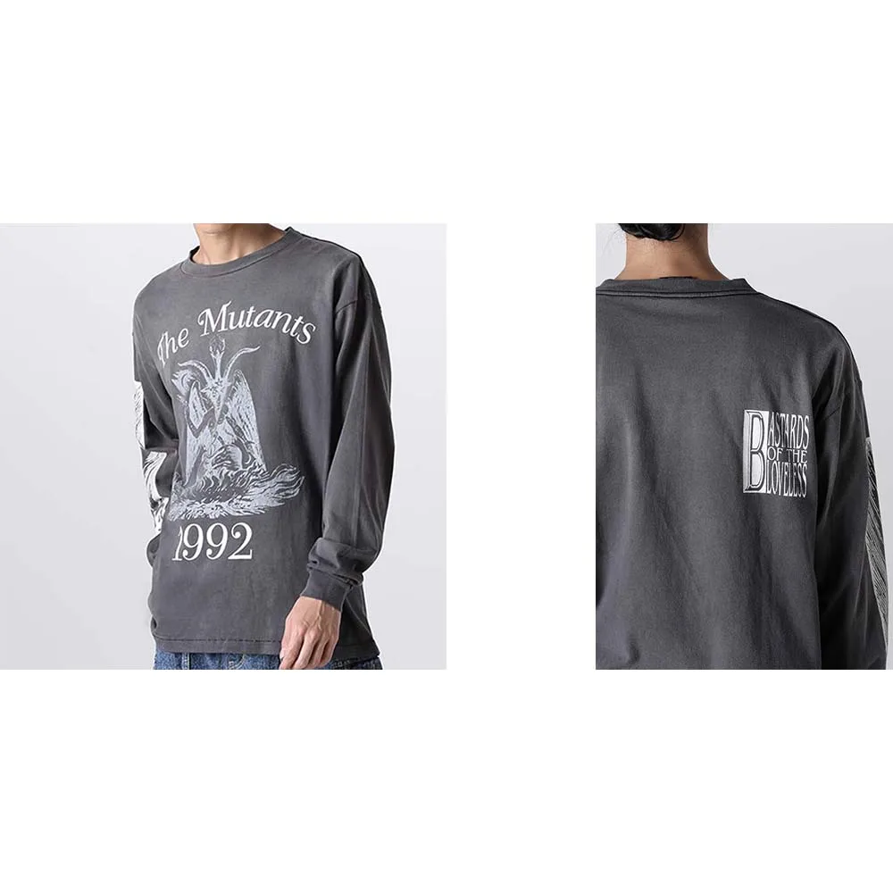 the Mutants Long Sleeve T-Shirt Retro American Print Cotton Youth Fashion Autumn Standard Fit round Neck Printed T-Shirt