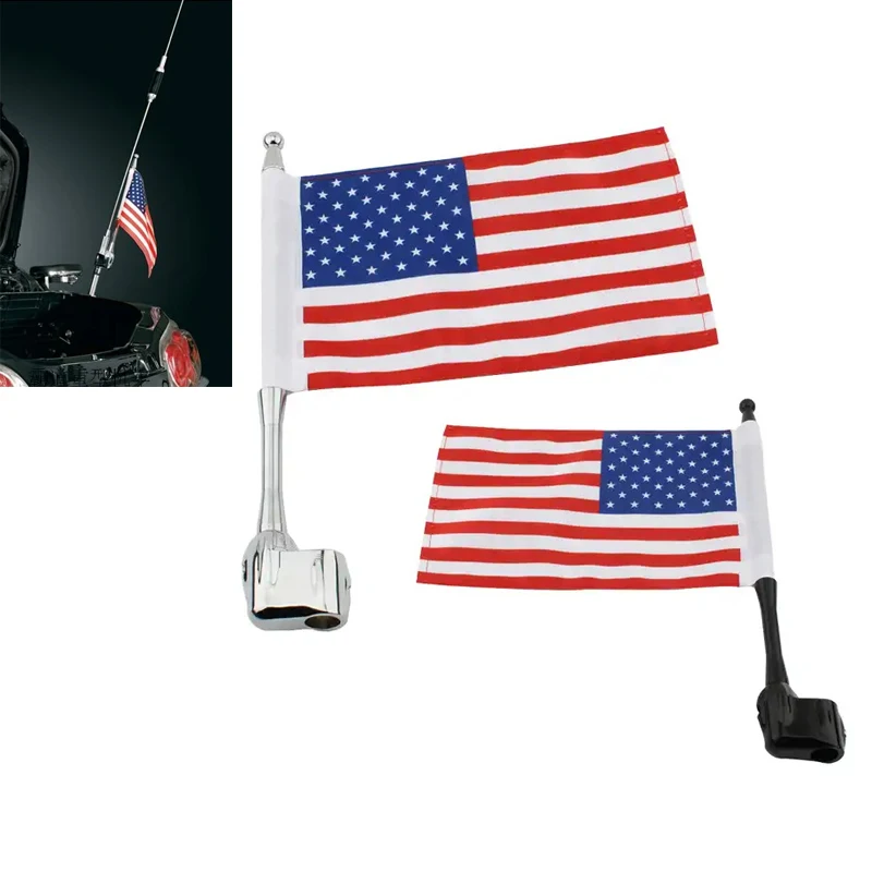 Motocyklowa boczna antena bagażnika pionowa America Unite States USA Flag Pole dla Honda GoldWing GL1800 GL1500 2001-12
