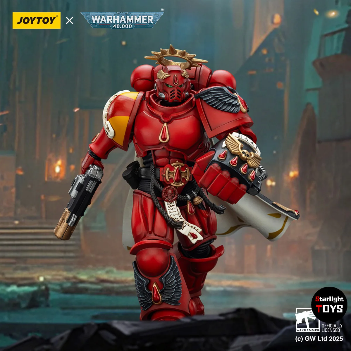 【JOYTOY】1/18 ألعاب مجسمة Warhammer 40K Blood Angels Captain مع مسدس جحيم وقبضة قوية