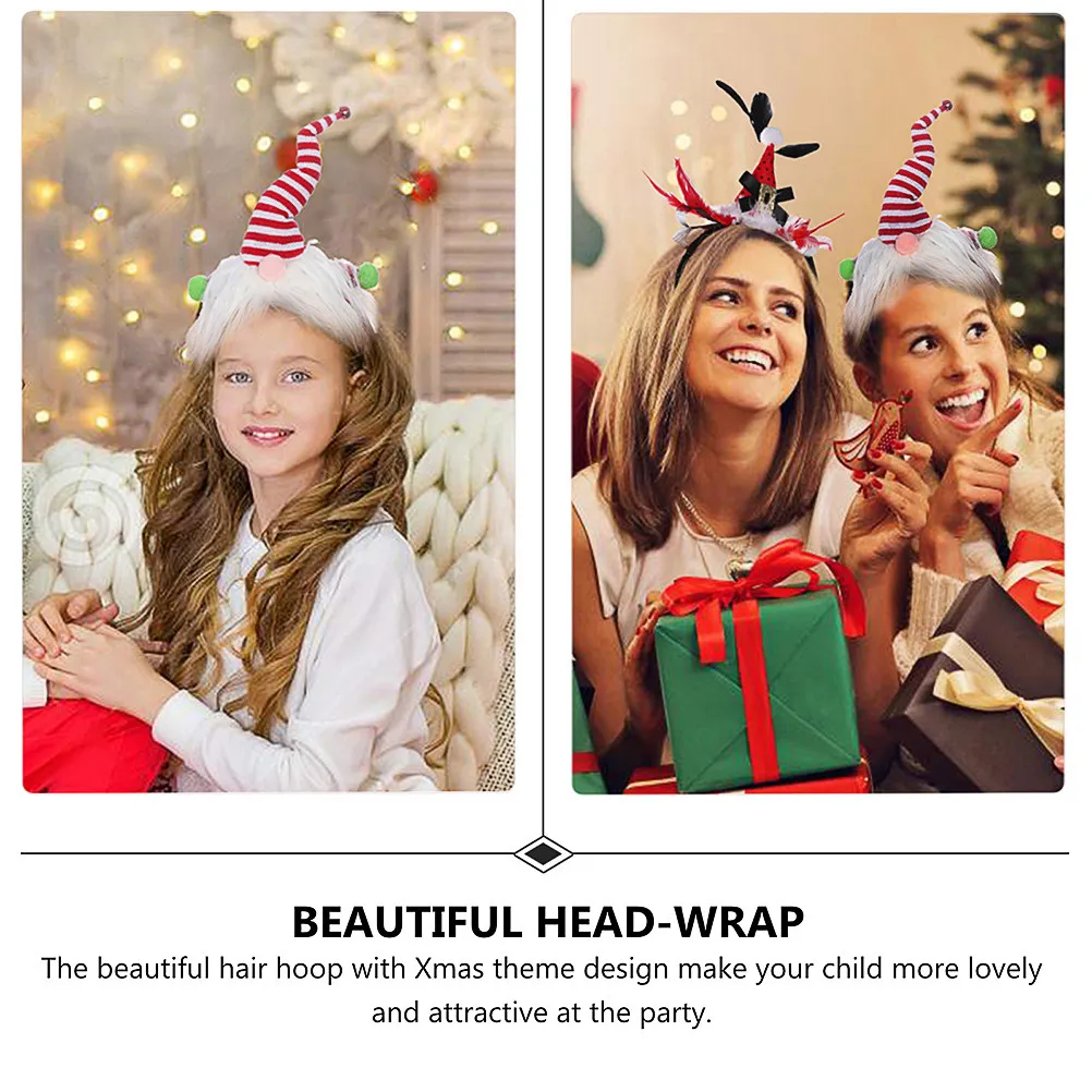 

1Pcs White Beard Christmas Headband Creative Three-Dimensional Hair Adornment Unique Party Hair Ornament Unique Headband