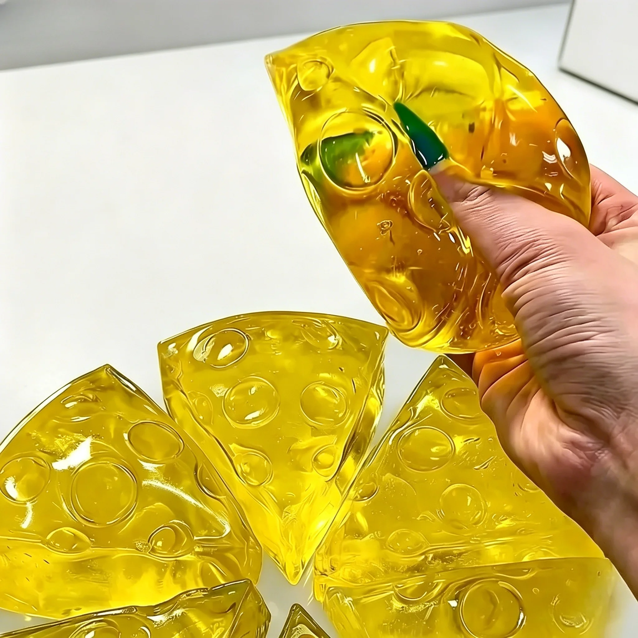 

Honey Cheese Square Squishy Fidget Toy Super Soft Mochi Cheese Squeeze Toy Funny Portable Anti-Stress Anxiety Relief Sensory Toy