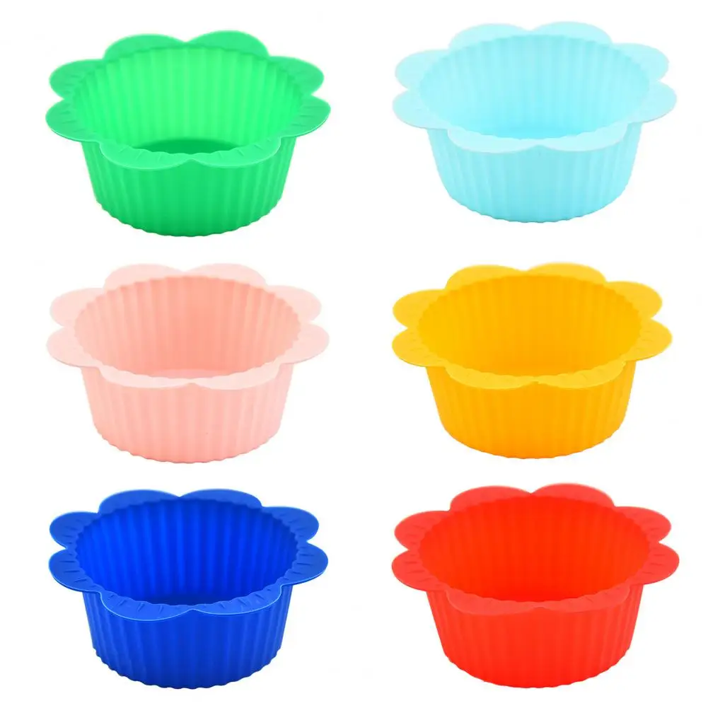 

10Pcs Muffin Cups Silicone Non-stick Flexible Oil-proof Baking Cups Cupcake Liners Cake Decorating Tools Kitchen Supplies