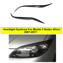 Carbon Fiber Head light Eyelid Eyebrow Cover for Mazda 3 Sedan 4 Door Headlamp Stickers 2007-2011