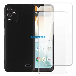 Soft Case + 2 Pack Tempered Glass Screen Protectors for Blu View 5 Pro Full-Body Protection