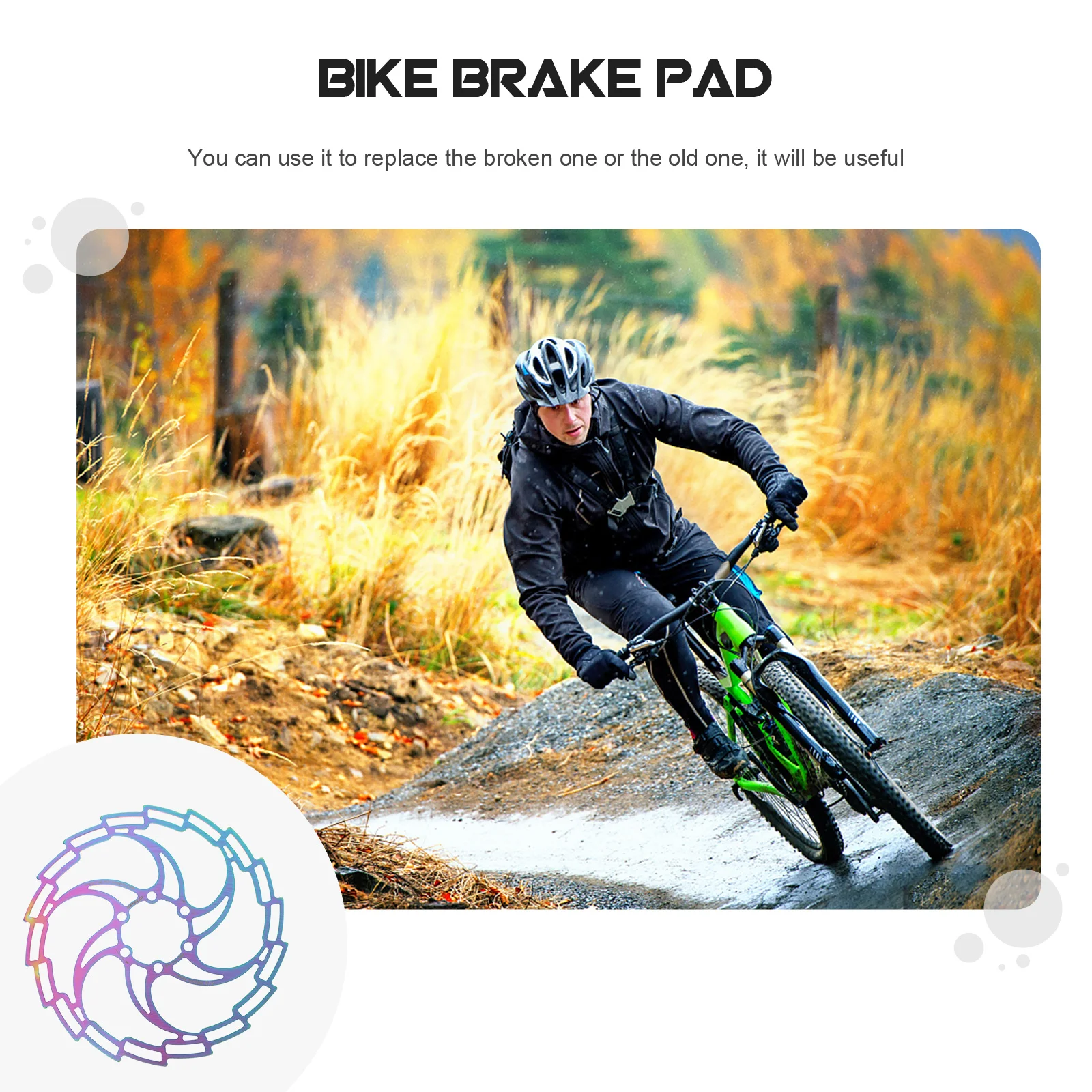 

1Set Bike Brake Pad Six-Pin Stainless Steel Hollowed-Out Brake for Mountain Bike Disc Strong Long-Lasting Replacement