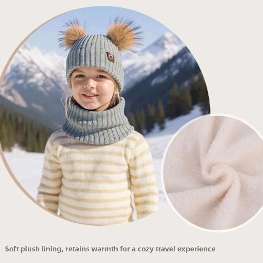 3 قطعة/المجموعة الصوف اصطف الاطفال قبعة وشاح قفازات مجموعة محبوك قبعة الحرارية حماية الأطفال قبعة قبعة سميكة المواد