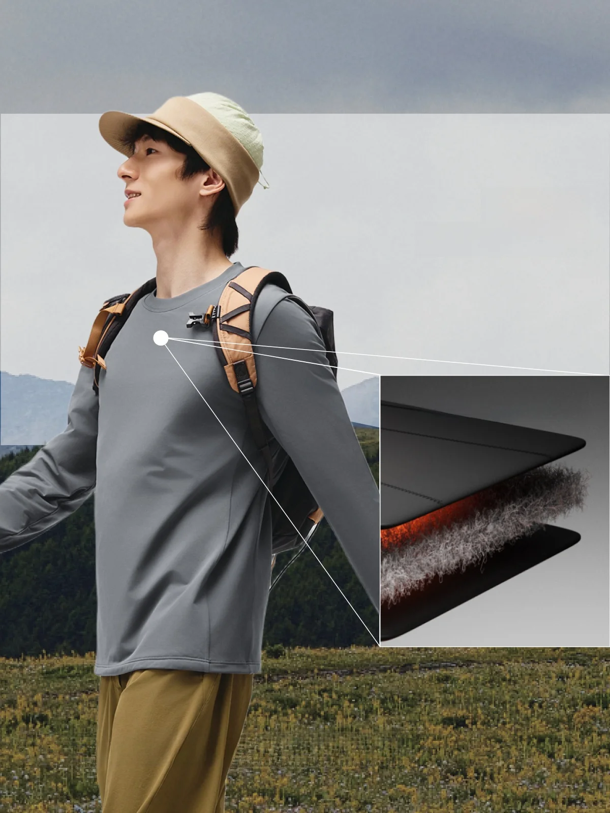 

Bamboo Le Men's Warm Fce Thermal T-irt Moisture ng Long Sve Casual Sweatirt Outdoor Stand Fit Combed Cotton