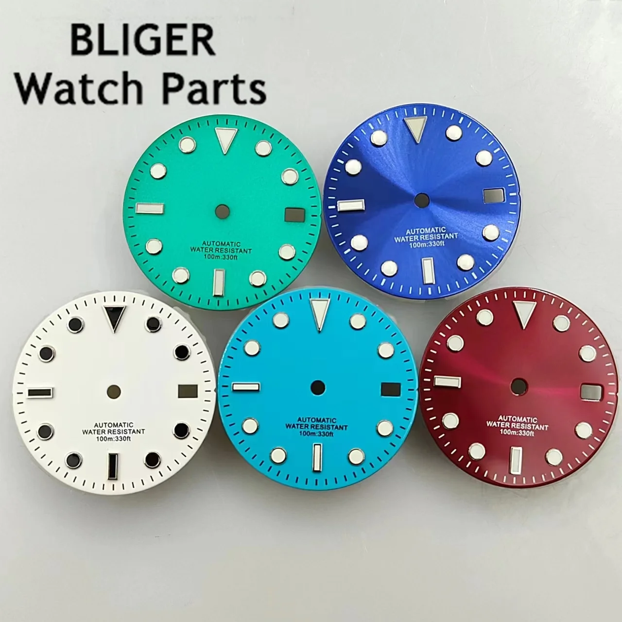 BLIGER-قرص مضيء للحركة ، 29 مللي متر ، أسود ، أبيض ، أخضر ، أزرق ، رمادي ، NH35 ، ETA 2824 ، 2836 ، miota 8215 ، 821A ، Mingzhu DG2813 ، 3804 حركة