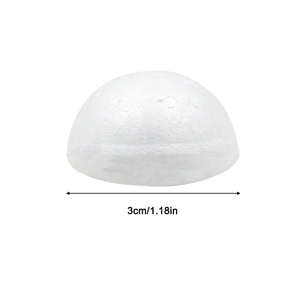 High Quality Brand New Foam Ball Hemisphere Christmas Decoration Ornaments Parties Polystyrene Scene Wedding White 10pcs 2-7cm