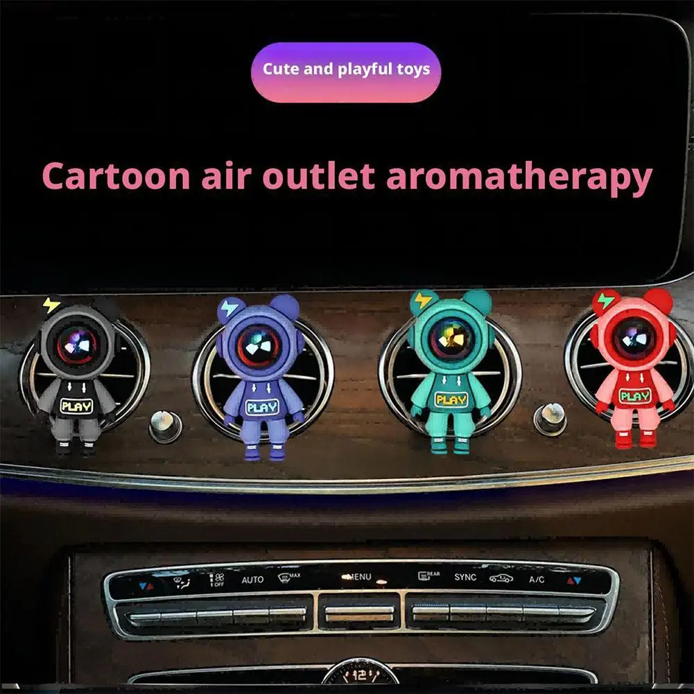 جديد سيارة منفذ الهواء العطور كليب الكرتون رائد الفضاء معطّر الهواء تكييف منفذ الهواء الروائح ديكور السيارات الداخلي #3