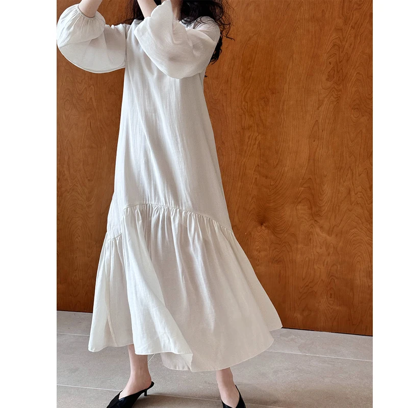 2024 New Arrival Women V-Neck Long Dress Loose Style Women Maxi Dress Sping Vestidos Clothes