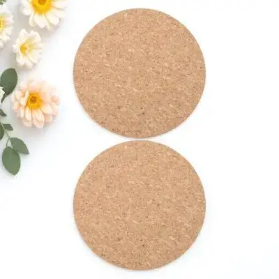 

2 Pcs Cork Mouse Pad Stylish Circle Base Palm Rest Enhanced Gaming Pads Coaster