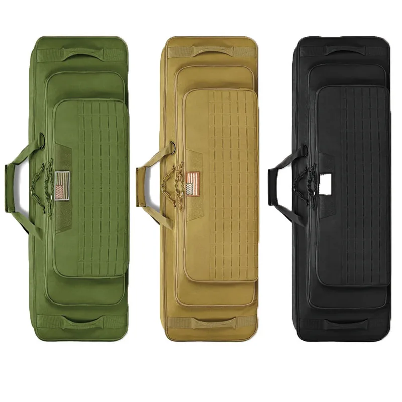 

36" Soft Rifle Case Triple Layered Double Rifle Bag Lockable Zipper Backpack Strap Outdoor Hunting Shooting Range
