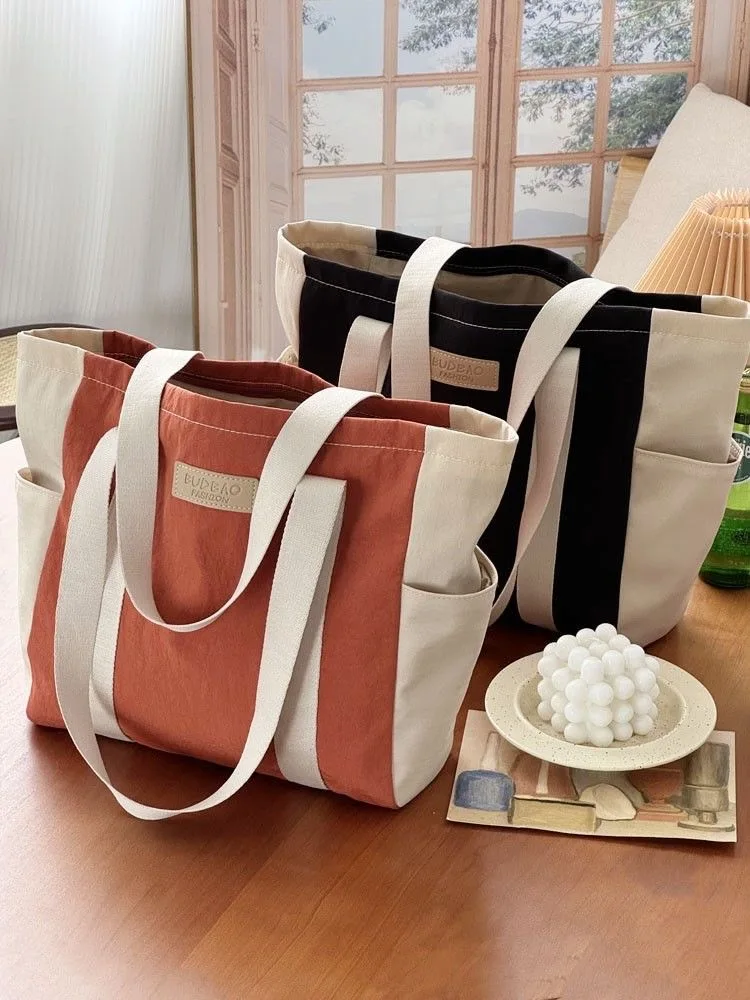 Japanese Simple Big Bag Women Casual Laptop Handbags New 2024 Shoulder Bag For Women College Student Shopper Book Bag Bolso