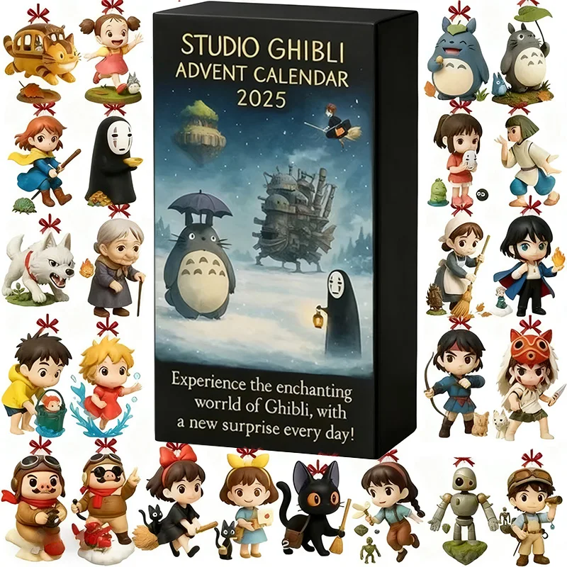 Trendy Studio Ghibli klassieke anime kerstadventskalender - Countdown Blind Box speelgoedfiguur verzamelbaar en cosplayaccessoires