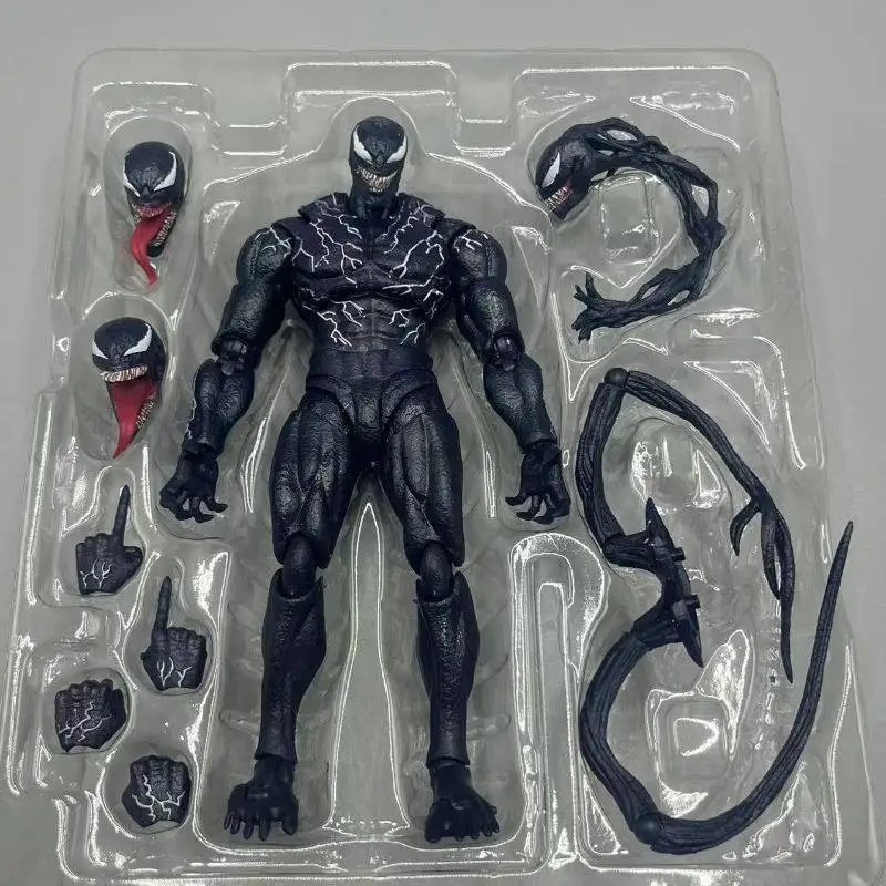 

SHF Venom 2 Articulated Action Figure Collectible Model With Interchangeable Heads Hands Tail For Spider Man Movie Fans