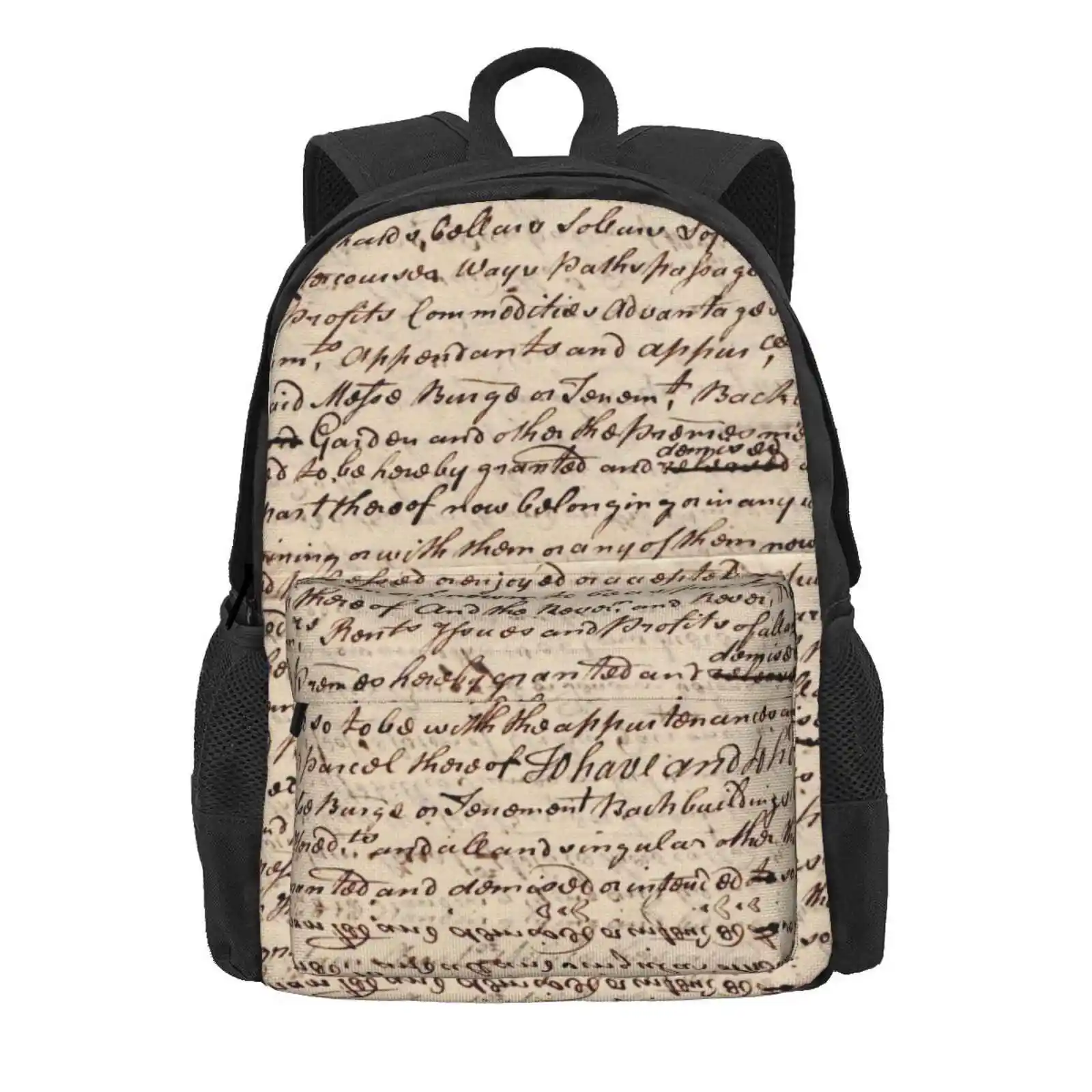 Old Letter Hot Sale Schoolbag Backpack Fashion Bags Letter Snail Mail Cursive Calligraphy Handwriting Ephemera Old Handwritten