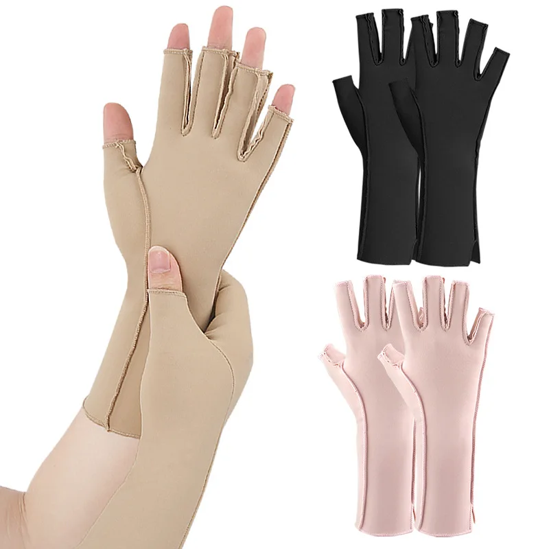 

1 Pair Open Finger Compression Glove Arthritis Compression Gloves, Fingerless Compression Glove For Arthritis For Men & Women