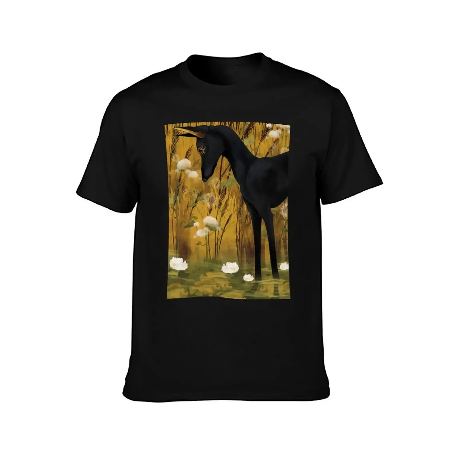 Anubis in pond with tilapia T-Shirt man clothes custom t-shirts summer clothes vintage t shirts men workout shirt