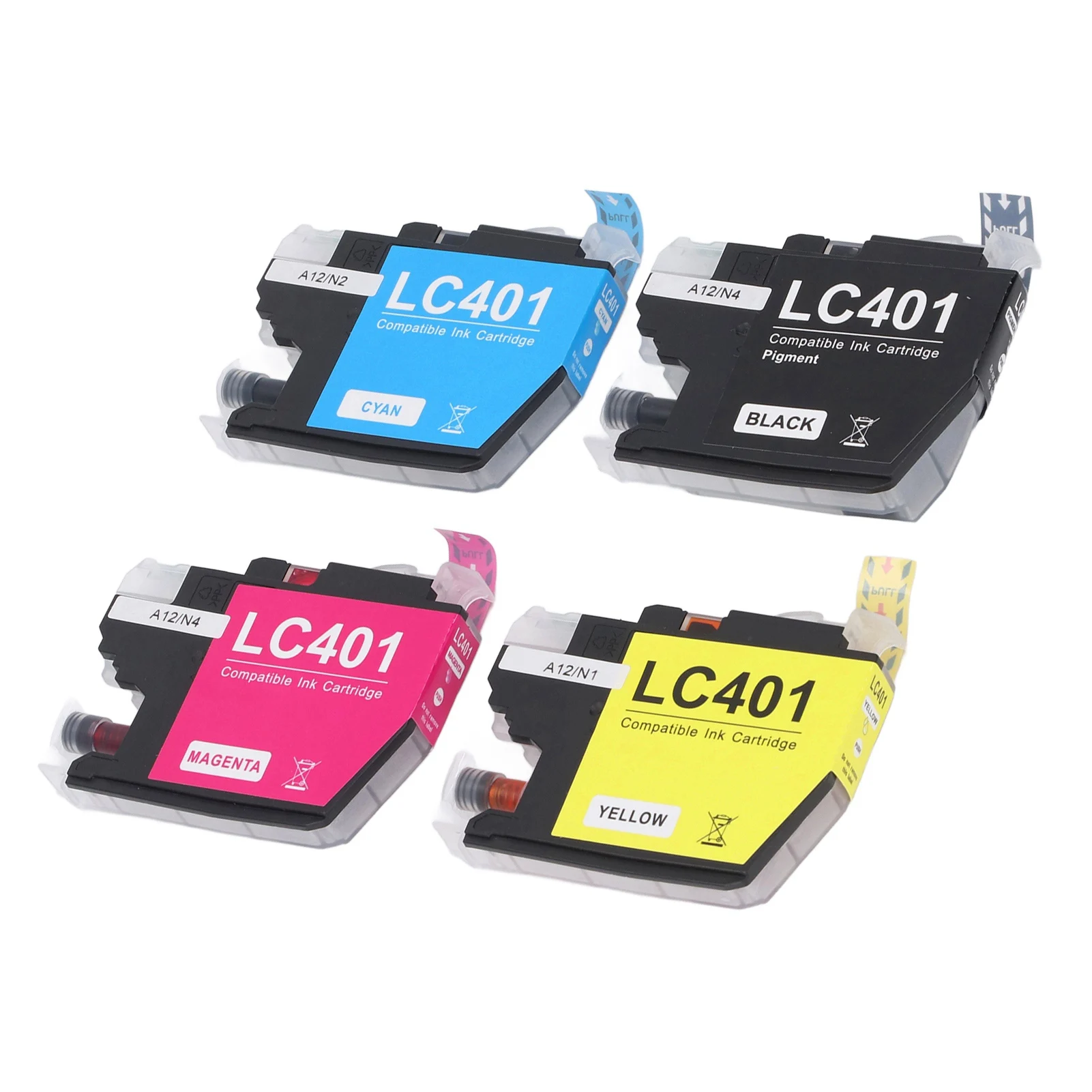 

Комплект сменных картриджей для струйного принтера: черный, голубой, пурпурный, желтый (LC401)