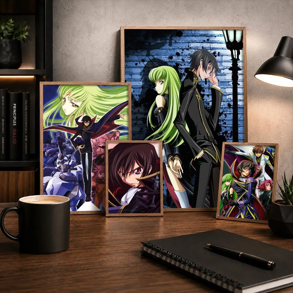 Code G-Geass Zero Art Anime Poster Stickers HD Painting Self-Adhesive Art for Bedroom Living Room Home Decor Wall Decals Gift