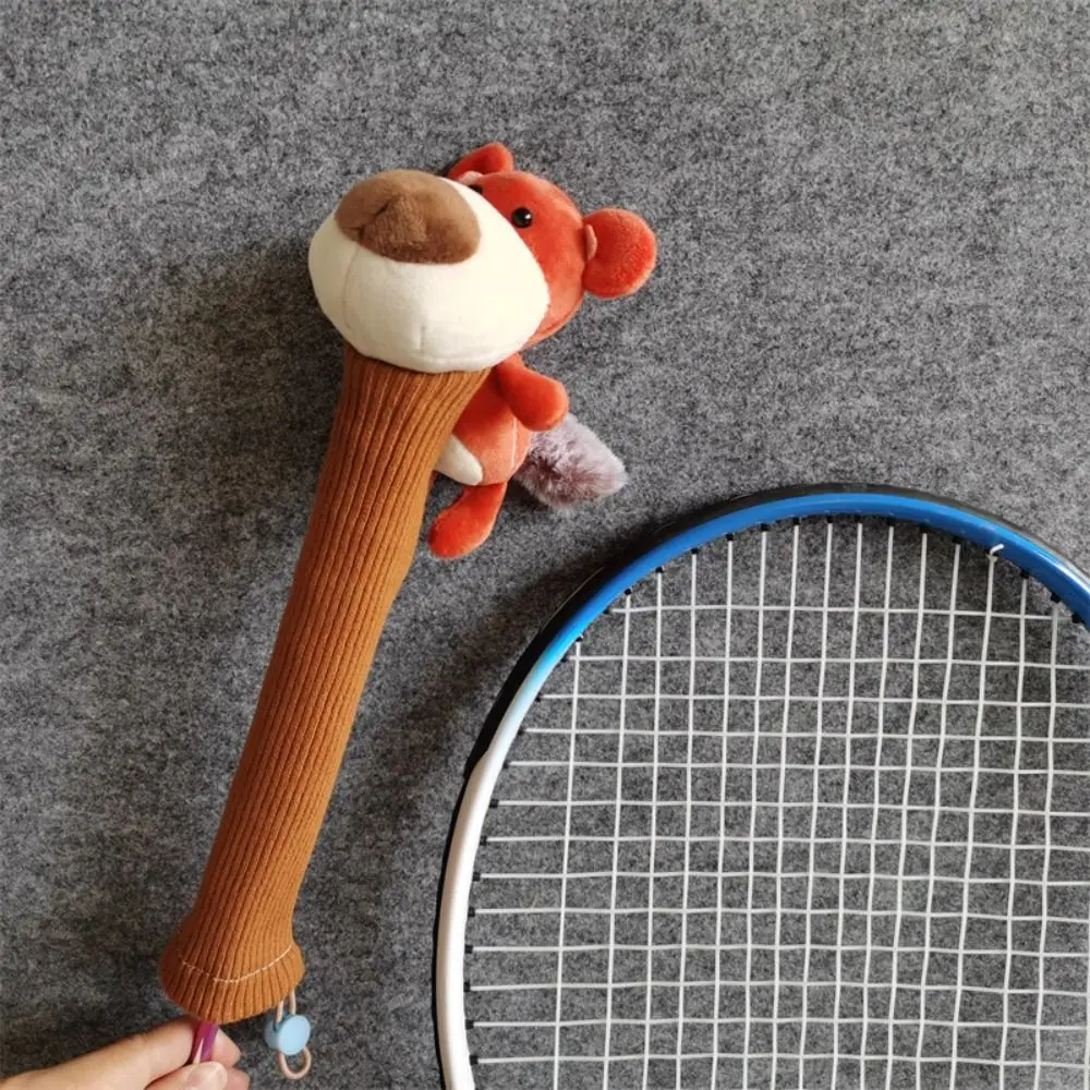 Animal Cartoon Badminton Racket Protector Non Slip Elastic Badminton Racket Handle Cover Cute Drawstring