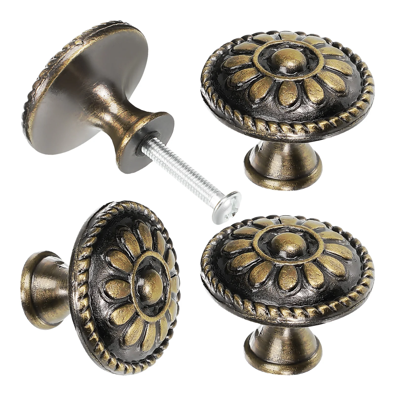 

4 Pcs Cabinet Handle Handles Black Knobs Wardrobe Gold Drawer niture Dresser Decorative Single Hole