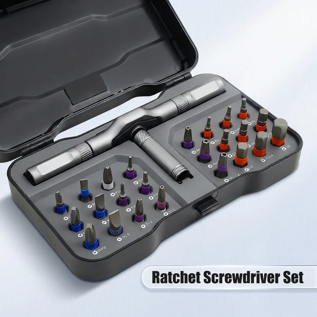 24in1 RS1 Multi-Purpose Ratchet Screwdriver Set 24 in 1 S2 Steel Magnetic Screwdriver Bits Repair Tools