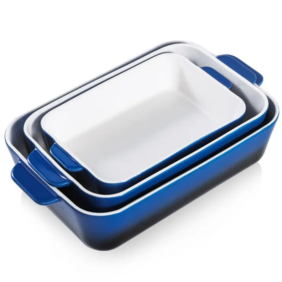 

Casserole Dishes for Oven Ceramic Rectangular Baking Dish, 14.5 13 10.5 Lasagna Pans, Bakeware Sets for Cooking, Kitchen, Cake D