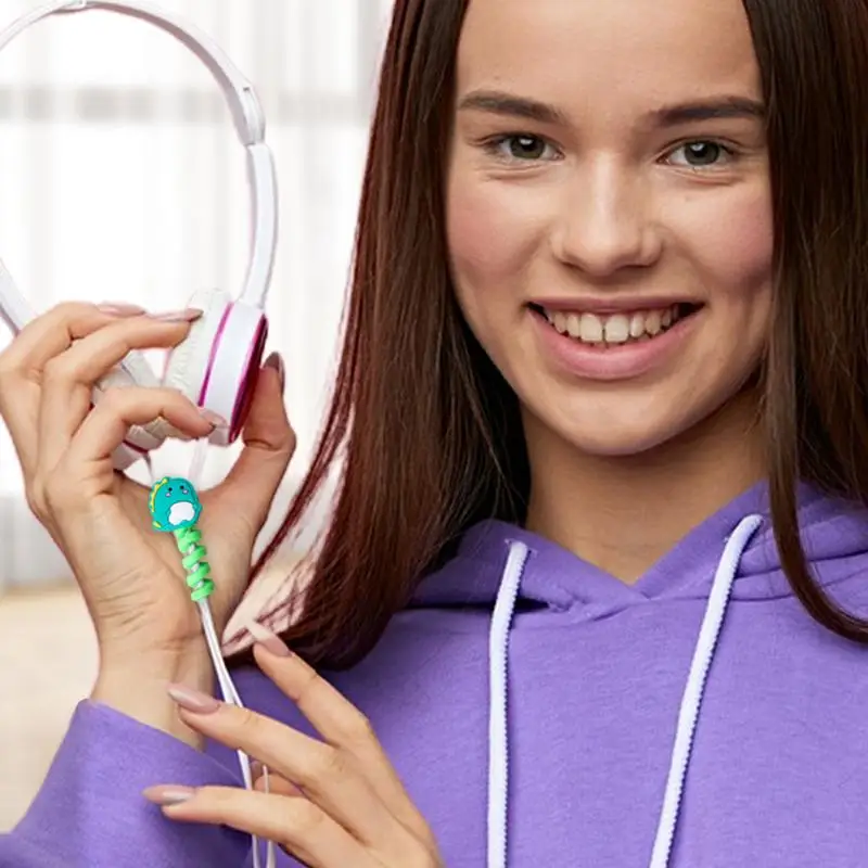 動物シリコン充電器ケーブルプロテクター、USB用のかわいいコードセーバー、カラフルな充電ケーブルオーガナイザー