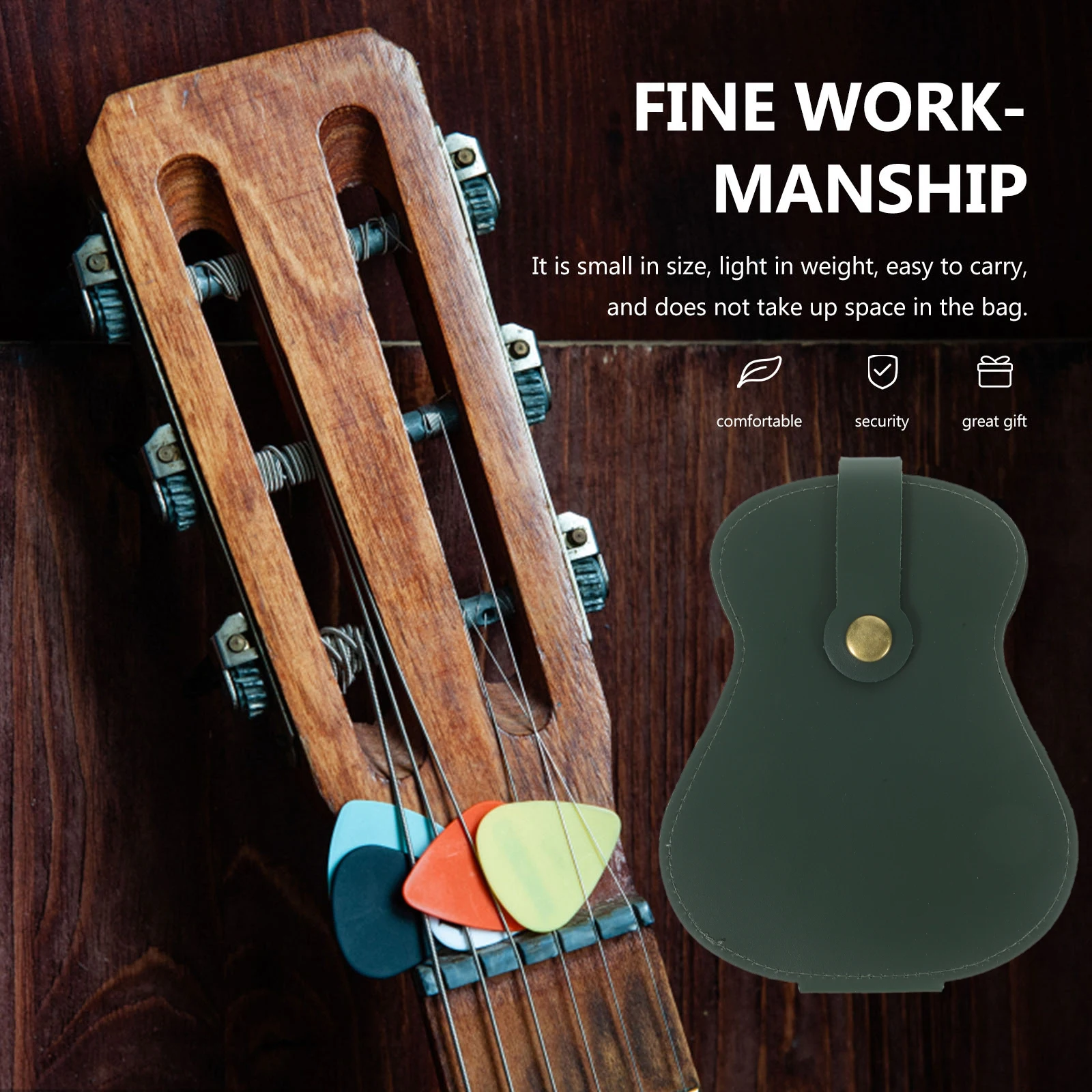 

Storage Bag Guitar Container Key Chain Picks Organizer Case Holder Pu Holders