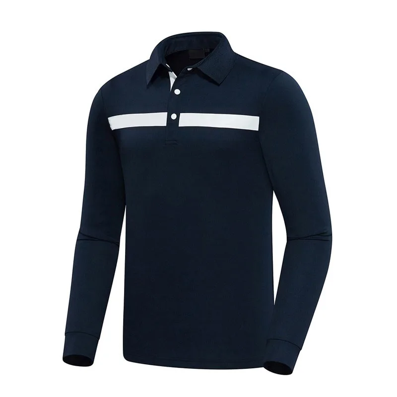 Camiseta de Golf de manga larga para hombre, polo informal transpirable de secado rápido, primavera y otoño