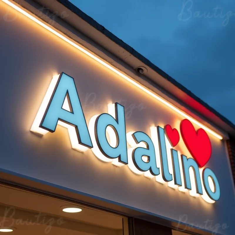 

Custom 3D Front Back Lit LED Business Sign Illuminated Channel Letters Storefront Outdoor Metal Signage For Shop Cafe Office