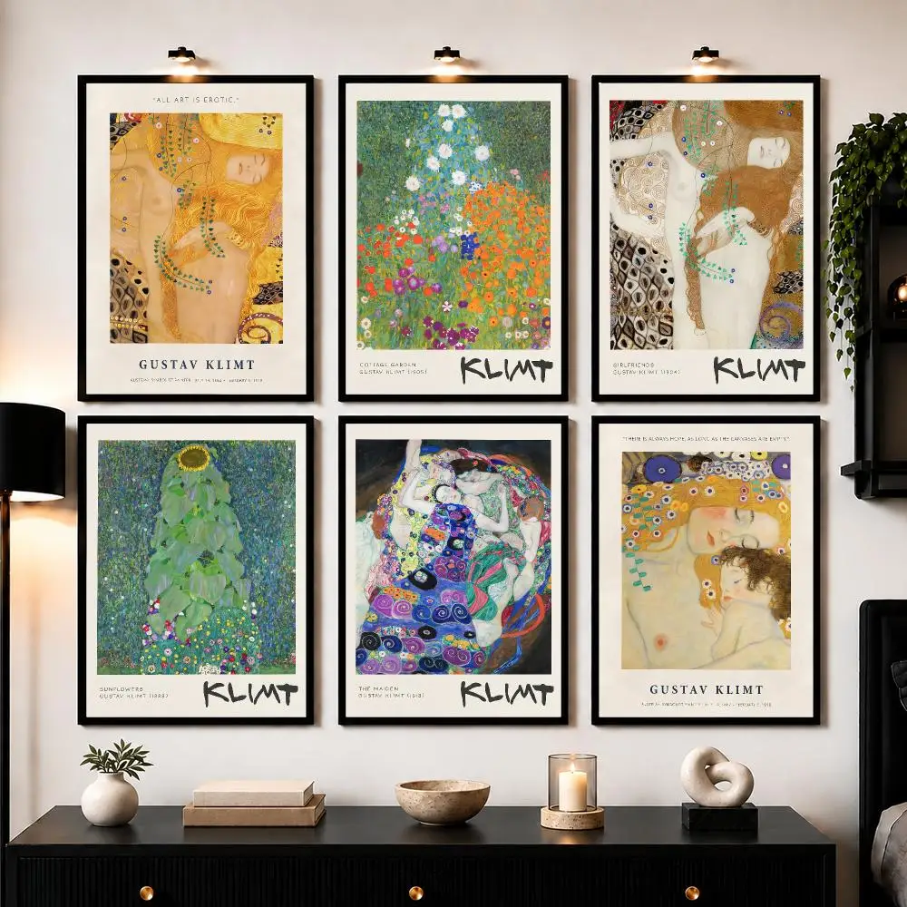 Austrian Symbolist Painter G-Gustav Klimt Poster Wall Art Print Sticker for Bedroom Living Room Dorm Office Modern Home Decor