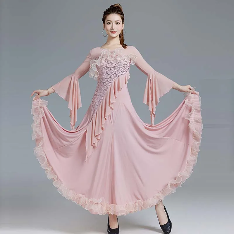 Sequin Ballroom Dancing Dresses For Women Standard Waltz Competition Dress Tango Modern Performance Costume Dancer Practice Wear