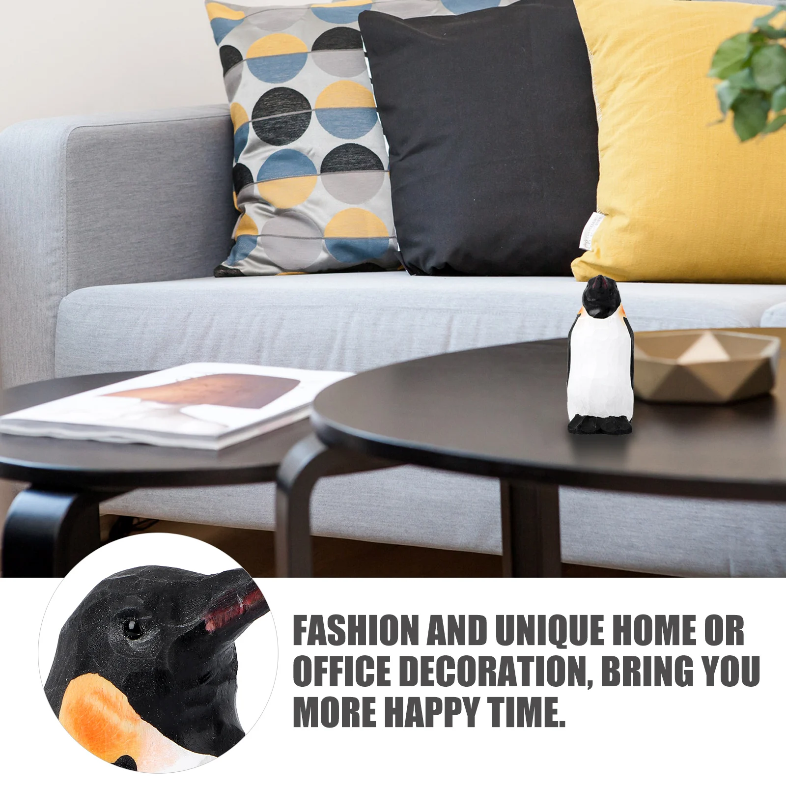 

1Pcs Wooden Penguin Creative Carved Decoration Unique Stylish Desktop Table Ornament Christmas Gift Wooden Penguin Adornment