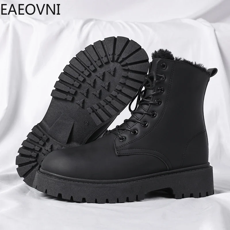 Desert Ankle Motorcycle Boots Outdoor Man Tooling Work Safety Shoes Winter Plus Cotton Casual Shoe Climbing Mans Boot Hot Sale