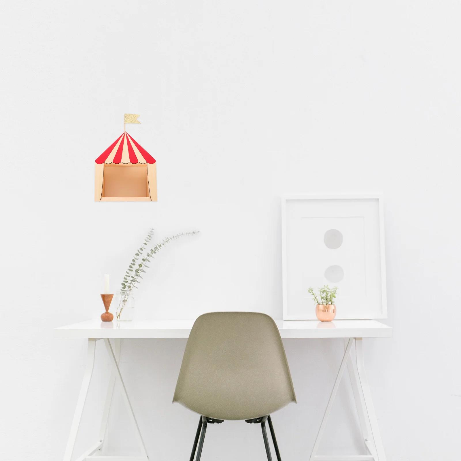 

1Pcs Decorative Wooden Cabin Shape Storage Rack Premium Eco Friendly Creative Kids Room Desktop Tabletop Ornament Stylish Lovely