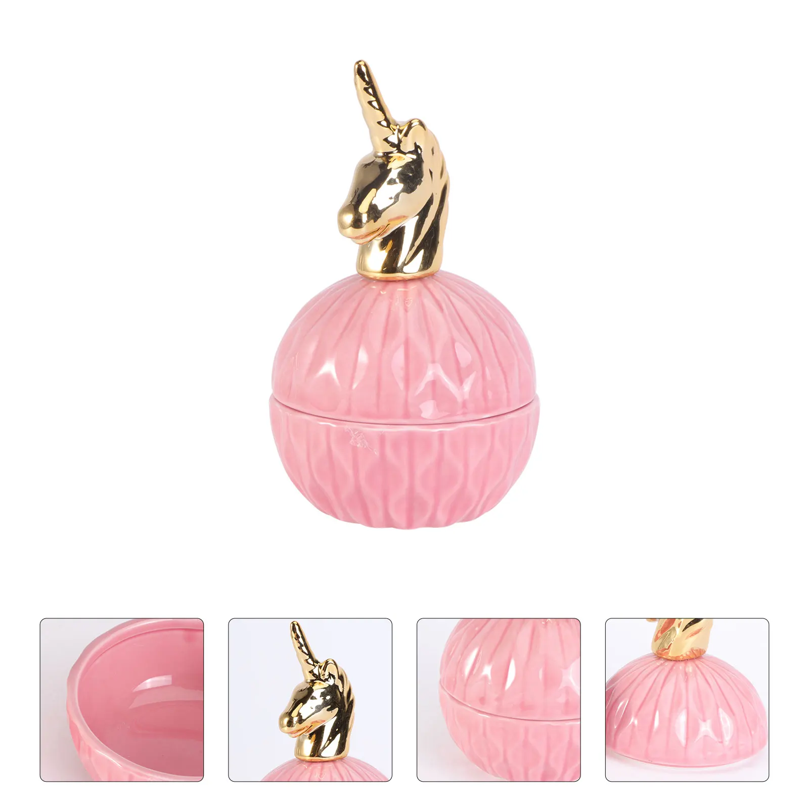 

Unicorn Jewelry Box Ceramic Dustproof Safe Storage for Earrings Necklaces Rings Bracelets Jar Gift Packing Box Electroplated