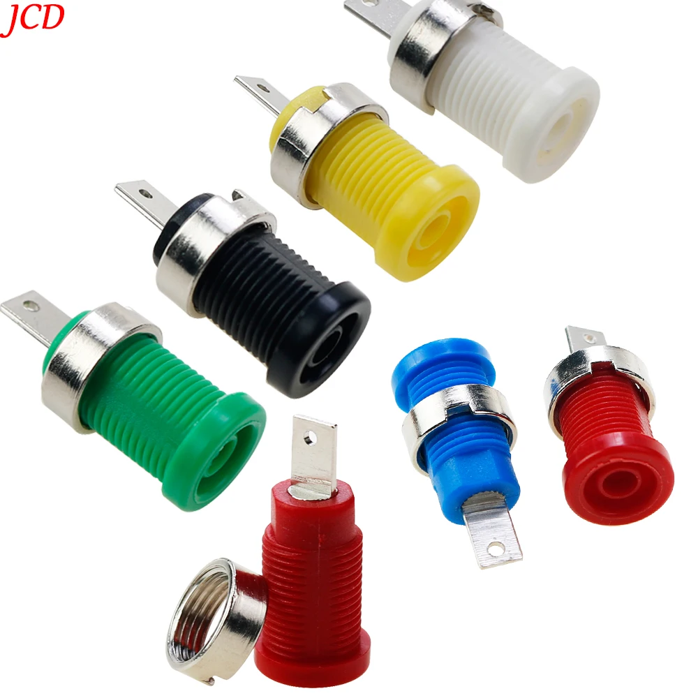 Lnsulation Safety 4MM Banana Female Jack Panel Installation Socket Terminal Connector Red Black Blue Green Welding Lug Hole 12mm