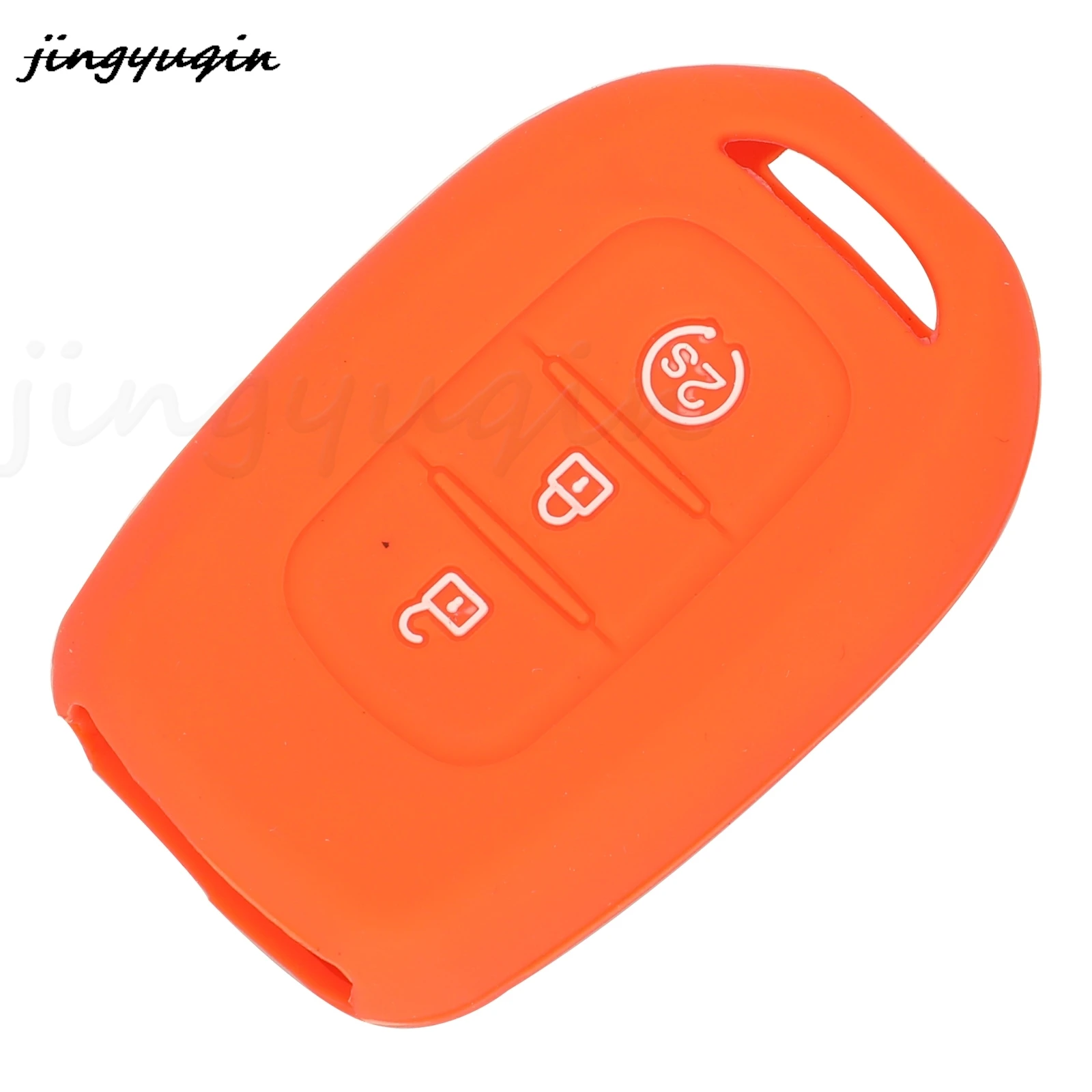 Jingyuqin 3 pulsanti Cover chiave remota in Silicone per Renault Duster Sandero Logan Clio Captur Laguna Scenic Fob Case