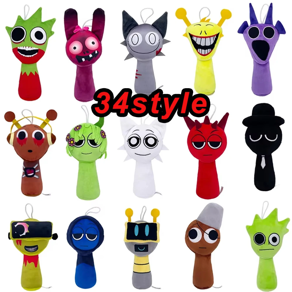 34styles Sprunki Plush Toys Sprunki Incredibox Plush Doll Sprunki Game Pillow Kids Birthday Gifts Stuffed Dolls Christmas Gift