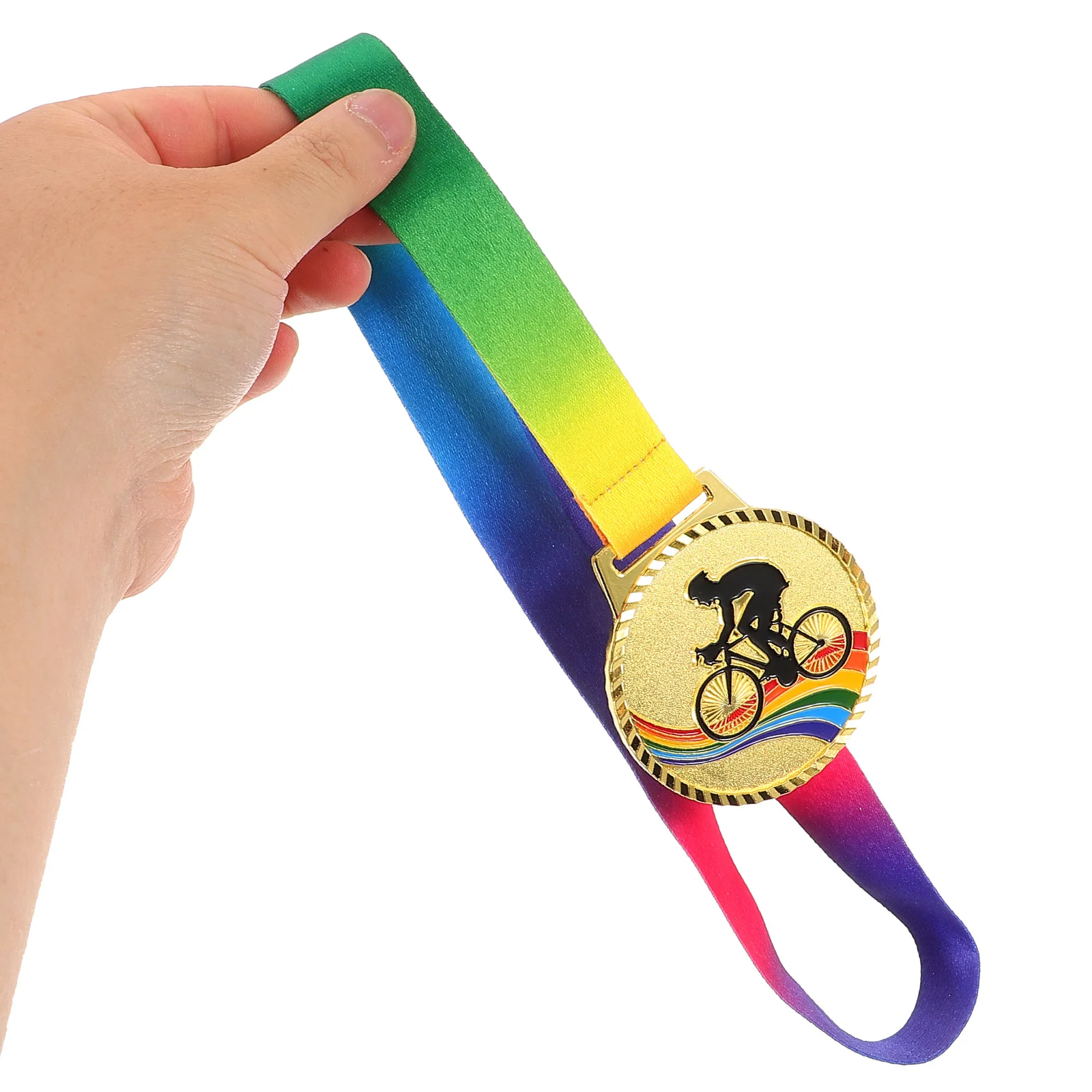 

3 Pcs Bicycle Competition Medals Gold Award for Ribbon Prize Cycling Zinc Alloy Winner with 1st
